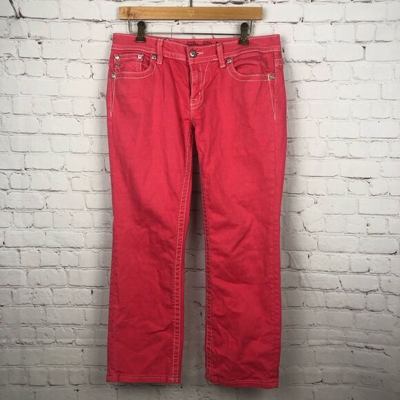 Miss Me Pink Denim Cropped Jeans Women's Sz 30 - Picture 2 of 9